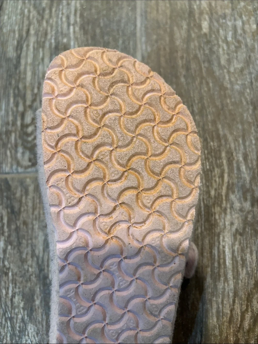Birkenstock Kids Pink Felt Shearling Arizona Two-Strap Sandals size 31 N US 13